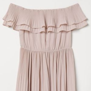 H&M Pleated Off the Shoulder Dress